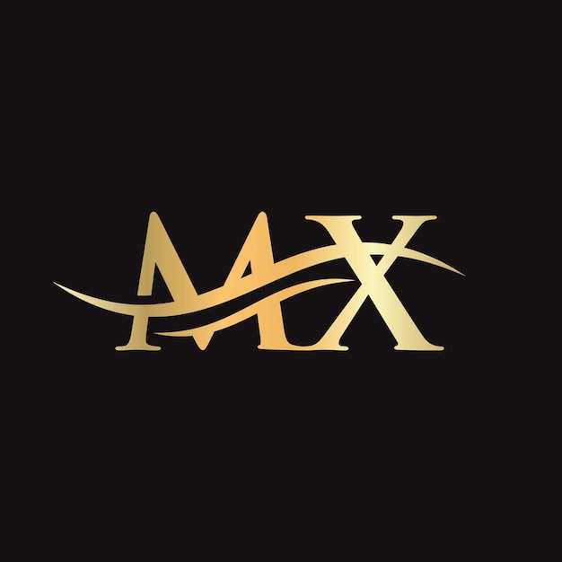 Carta MX creativa con concepto de lujo Diseño de logotipo MX moderno para identidad empresarial y empresarial