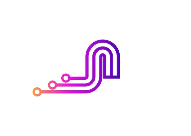 Carta N Tecnología modelo de diseño de logotipo de monograma vectorial Carta N molécula Ciencia y biotecnología