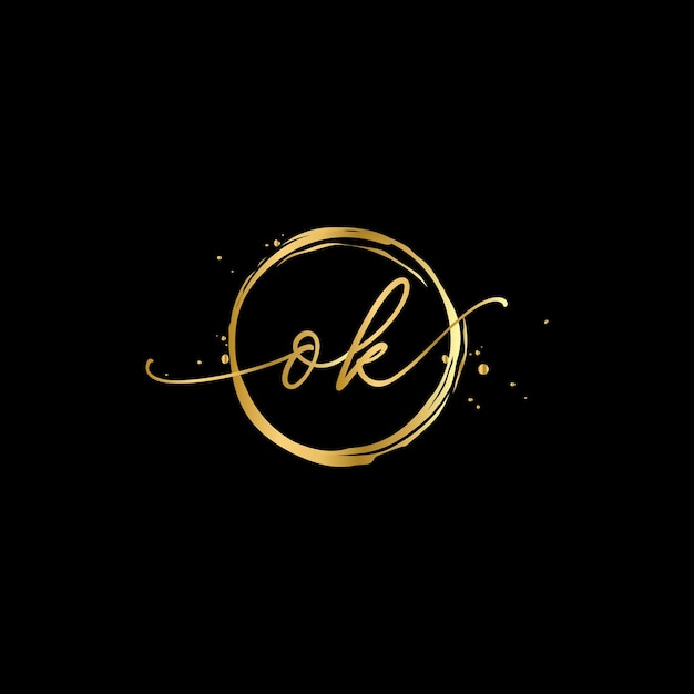 Carta ok monograma elementos de diseño elegante plantilla gold beauty industry fashion logo