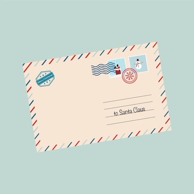 Una carta a Papá Noel. Carta de Navidad. Gráficos vectoriales