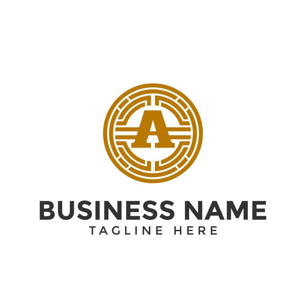 La carta de la plantilla del logotipo del servicio de monedas Un icono del logotipo de criptografía Vector Dinero digital Finanzas de cadena de bloques