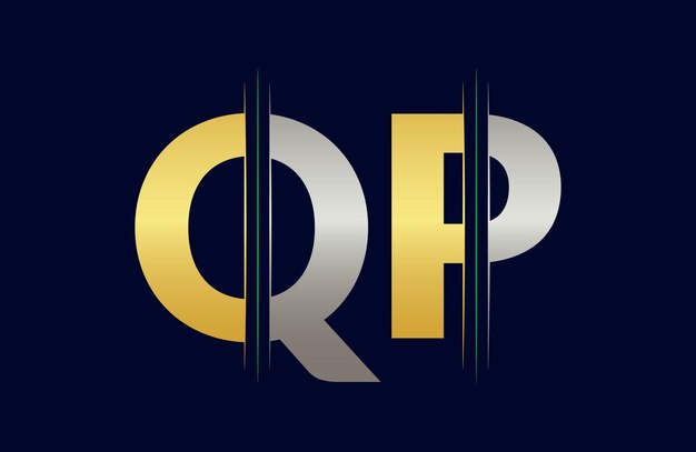 Carta QP logotipo colorido en el círculo Ilustración del logotipo vectorial