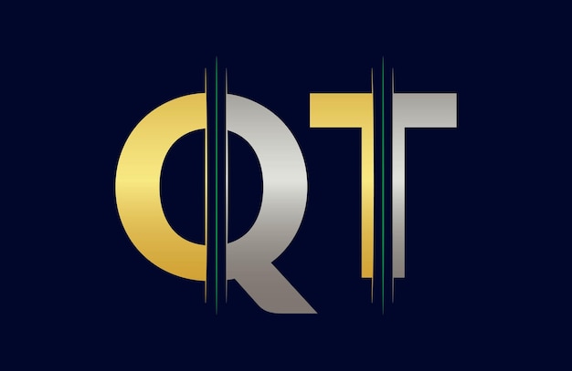 Carta QT logotipo colorido en el círculo Ilustración del logotipo vectorial