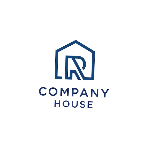 Carta R Inicio Proyecto inmobiliario Modelo de logotipo de vector abstracto