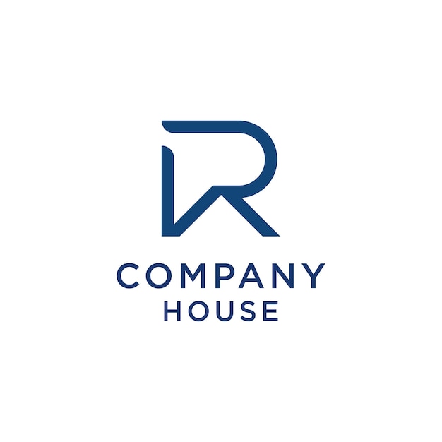 Carta R Inicio Proyecto inmobiliario Modelo de logotipo de vector abstracto
