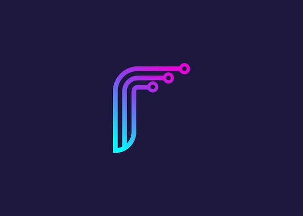 Carta R Tecnología de vector monograma plantilla de diseño de logotipo Carta R molécula Ciencia y biotecnología