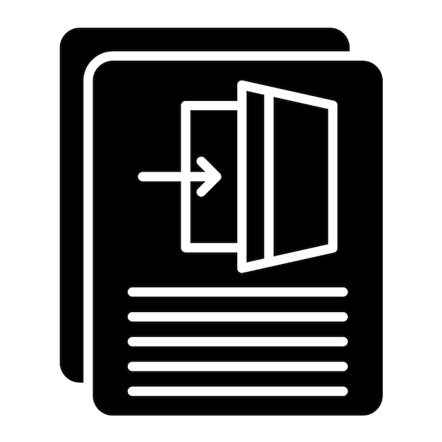 Carta de renuncia Glyph Ilustración en negro sólido