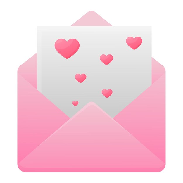 Carta romántica con corazones en un fondo transparente Vector