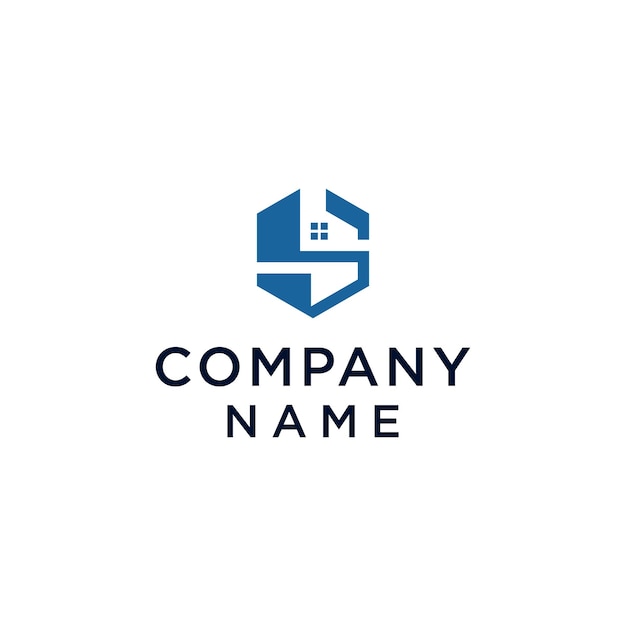 Carta S Hexágono Diseño del logotipo de la casa Ícono del símbolo vectorial