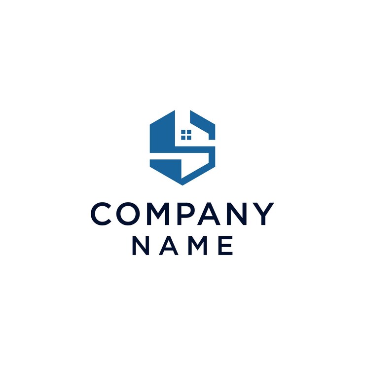 Carta S Hexágono Diseño del logotipo de la casa Ícono del símbolo vectorial