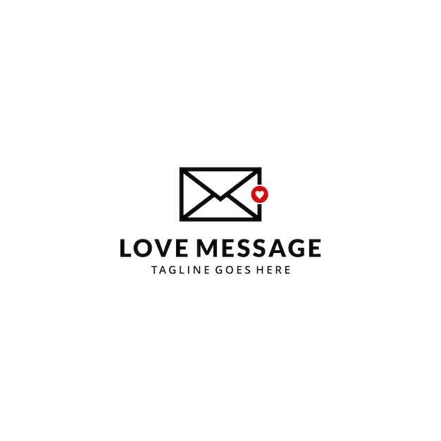 Carta de sobre rápido abstracto de ilustración con icono de plantilla de diseño de logotipo de signo de corazón