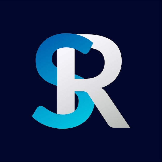 Carta SR logotipo colorido en el círculo Ilustración del logotipo vectorial