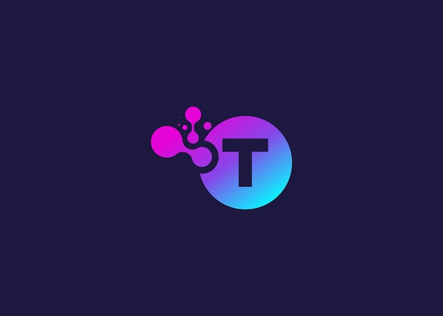 Carta T Tecnología plantilla de diseño de logotipo de monograma vectorial Carta T molécula Ciencia y biotecnología