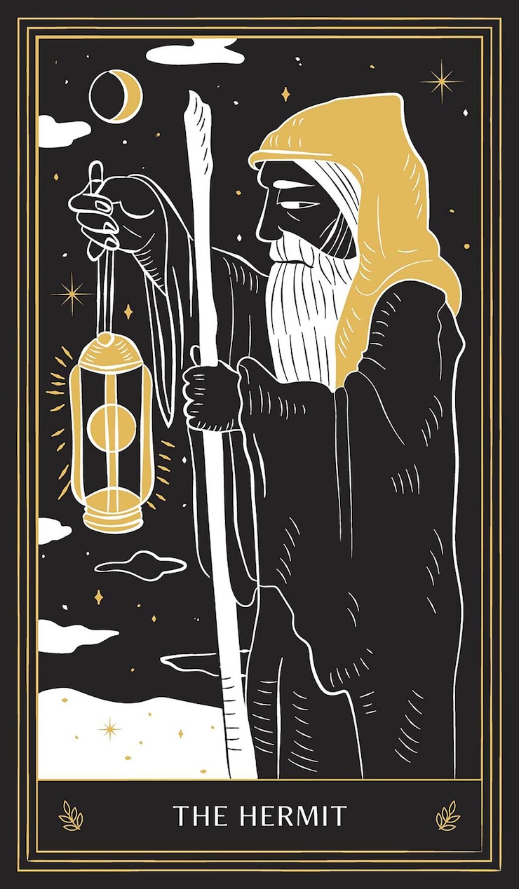 Vector carta del tarot de oro negro