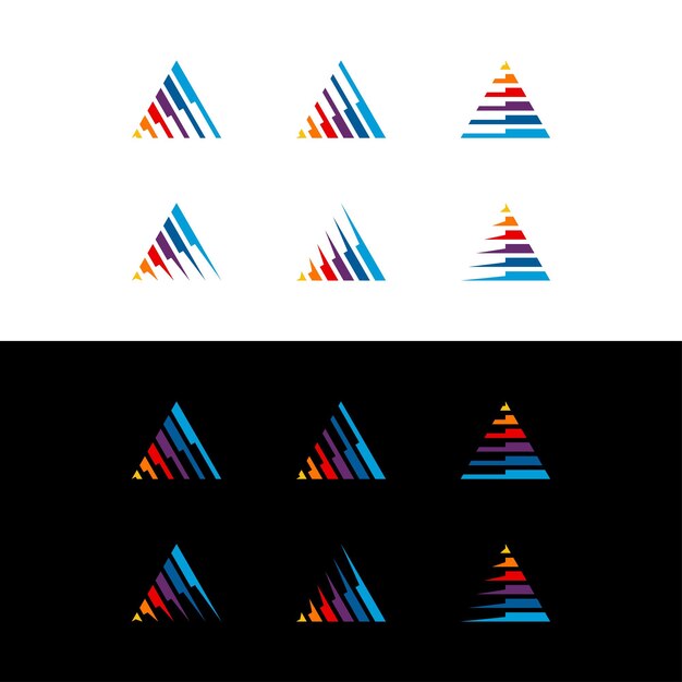 Carta triangular un diseño de logotipo colorido geométrico