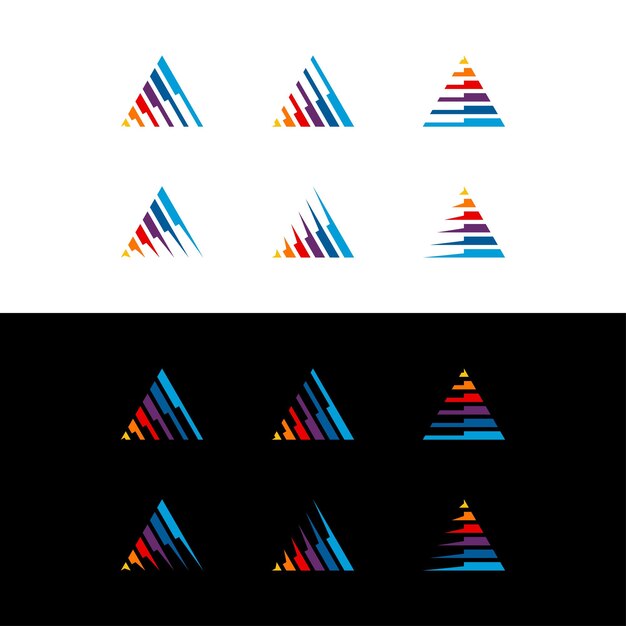 Vector carta triangular un diseño de logotipo colorido geométrico