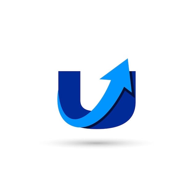 Carta U con flecha Template de logotipo Ilustración Diseño vectorial