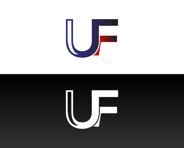 Vector carta uf abstracto diseño de logotipo plantilla elemento concepto vectorial