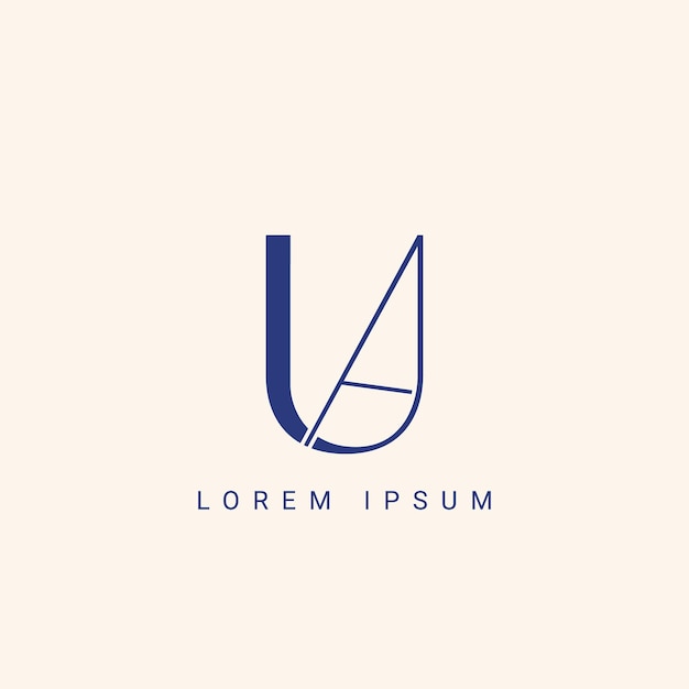 Carta única AU logotipo de la compañía y icono de negocio en forma de mariposa Ilustración vectorial