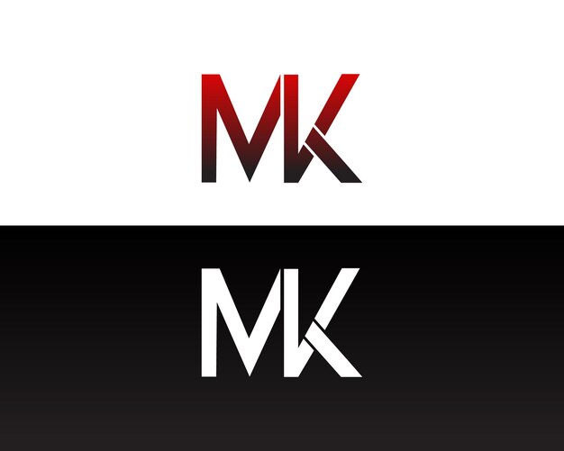Carta única MK Logo Abstracto Diseño de íconos plantilla vectorial de monograma