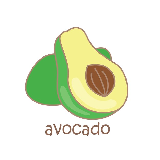 Una carta para el vector de ilustración de aguacate Clipart