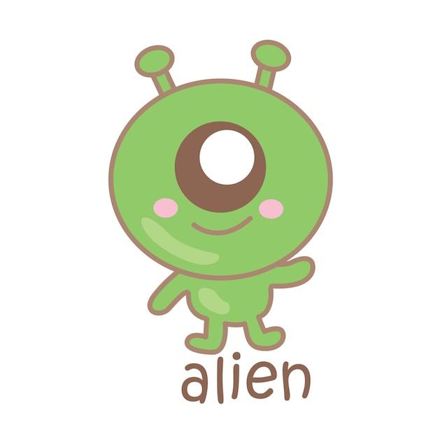 Una carta para el vector de ilustración alienígena Clipart