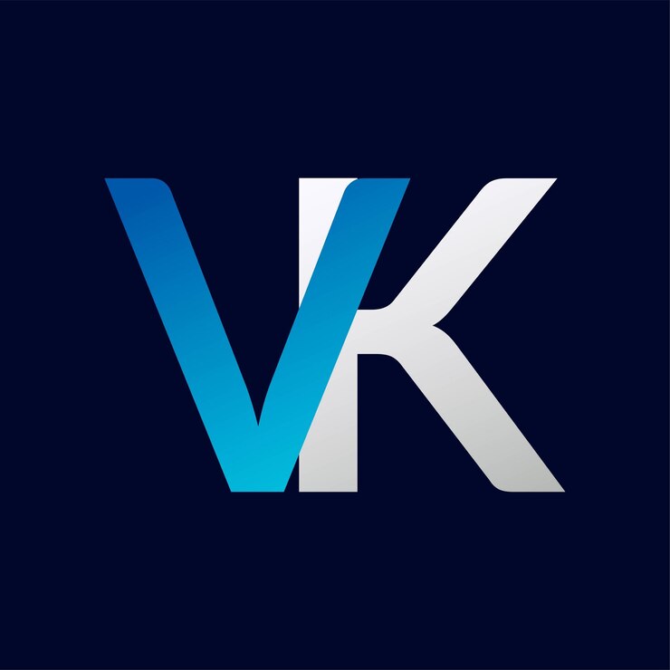 Vector carta vk logotipo colorido en el círculo ilustración del logotipo vectorial