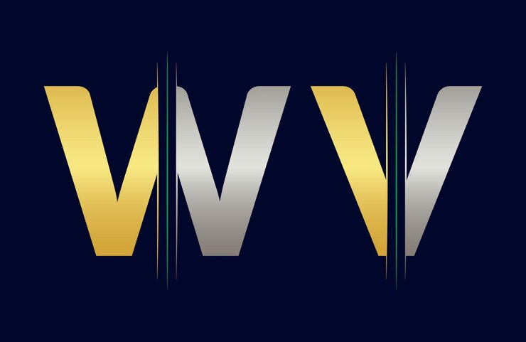 Vector carta wv logotipo colorido en el círculo ilustración del logotipo vectorial