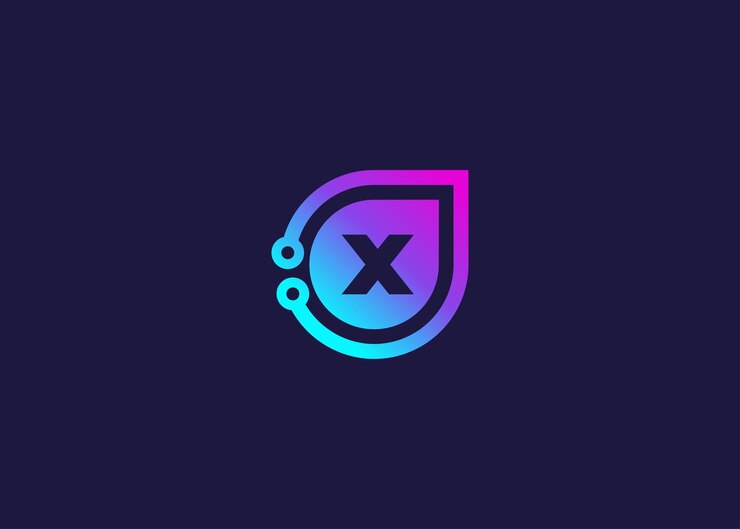 Vector carta x tecnología modelo de diseño de logotipo de monograma vectorial carta x molécula ciencia y biotecnología
