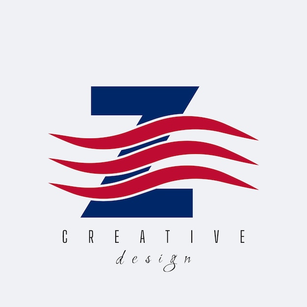 Carta Z Concepto de logotipo de diseño de moda Icono creativo Logotipo con ilustración vectorial de ondas de sonido
