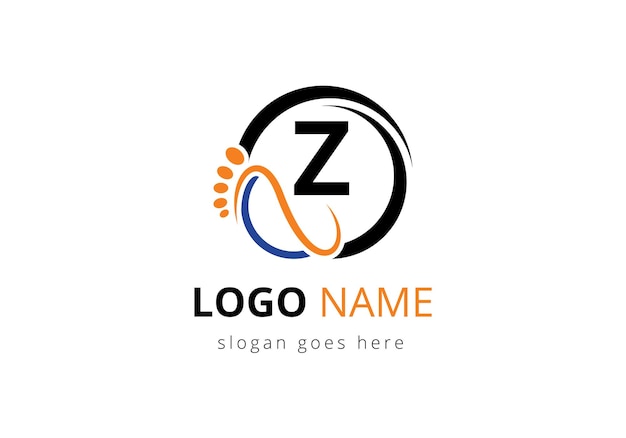 Carta Z Pié y cuidado plantilla vectorial de diseño de logotipo