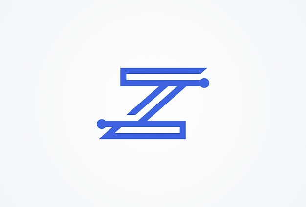 Vector carta z tecnología logo letra z con inspiración de diseño de logotipo de estilo tecnológico diseño de logotipo vectorial plano