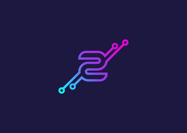Carta Z Tecnología modelo de diseño de logotipo de monograma vectorial Carta Z molécula Ciencia y biotecnología