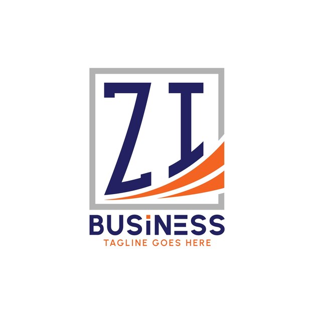 Carta ZI Logotipo de negocio Logotipo moderno de ZI para la marca corporativa Logotipo de éxito de crecimiento de ZI
