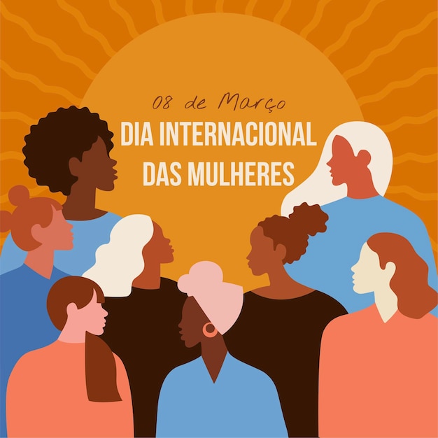 Vector cartão de celebração do dia internacional da mulher