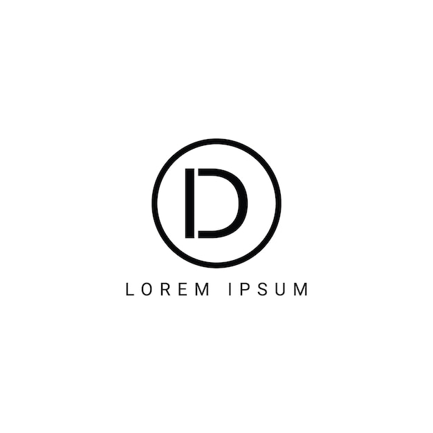 Cartas del alfabeto logotipo ID DI D e I