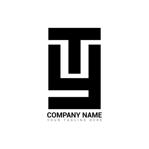 Cartas creativas TY o YT Diseño de logotipo Plantilla vectorial Cartas iniciales Diseño de logotipo TY