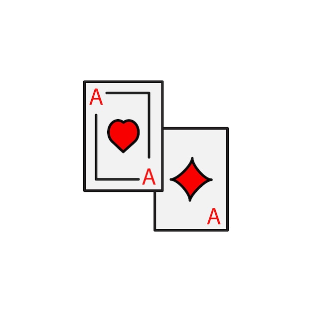 cartas de juego icono de tipo vectorial