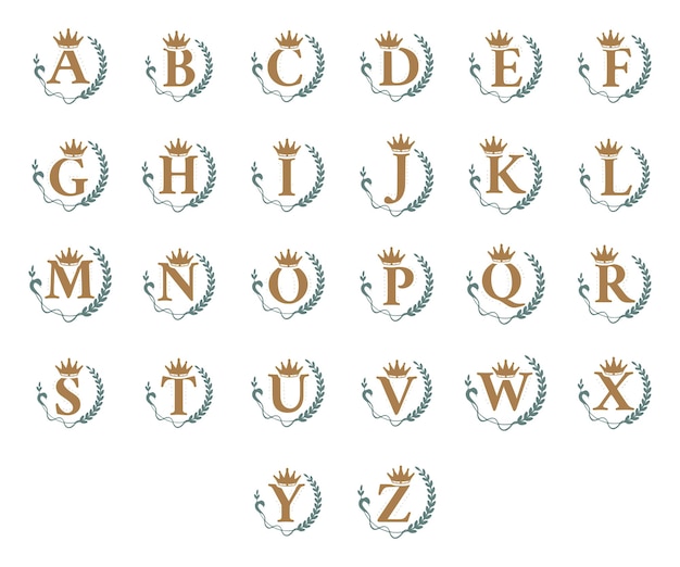 Cartas reales con corona de corona y monograma de nombre de serpiente. Elegante diseño de logotipo de iniciales de marca