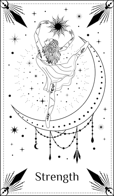 Cartas del tarot adivinación cartel místico ilustración vectorial