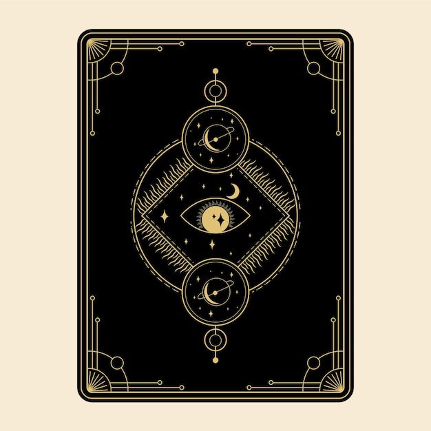 Cartas del tarot mágico celestial esotérico oculto lector espiritual brujería magia cristal ojo símbolos