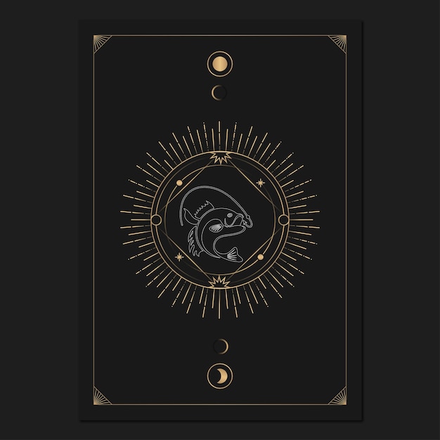 Vector cartas del tarot de símbolos astrológicos geométricos