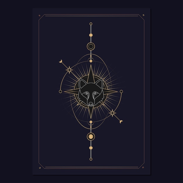 Cartas del tarot de símbolos astrológicos geométricos