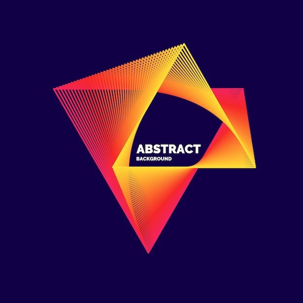 Cartel abstracto elegante con líneas de colores sobre un fondo oscuro. Ilustración vectorial