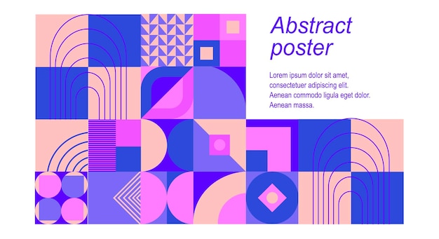 cartel abstracto en estilo neo geo con muchas formas y colores diferentes11