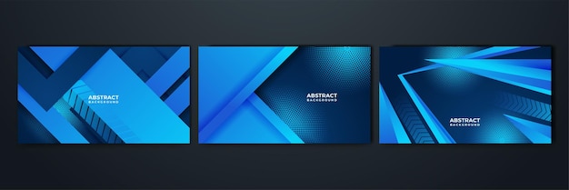 Cartel abstracto de fondo azul con red de tecnología dinámica Ilustración vectorial