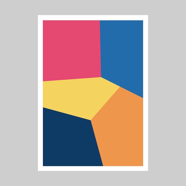 Cartel abstracto con formas geométricas coloridas