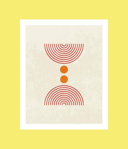 Cartel abstracto con formas geométricas
