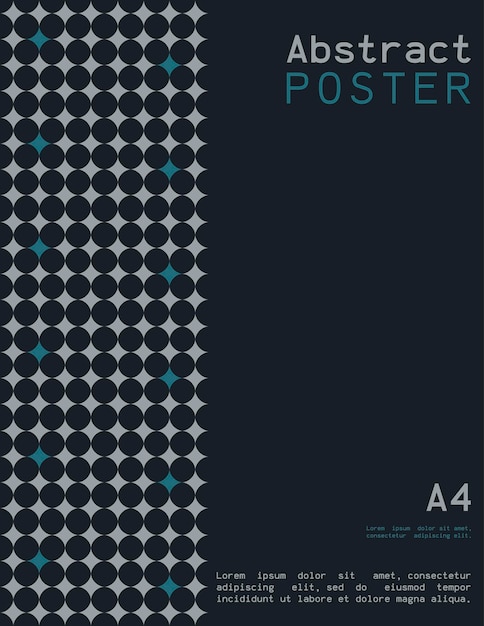 Cartel abstracto en formato A4 con formas geométricas