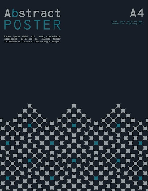 Cartel abstracto en formato A4 con formas geométricas